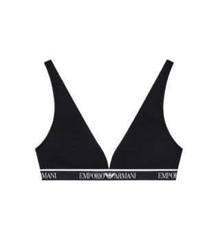 Reggiseno imbottito con logo iconico, nero