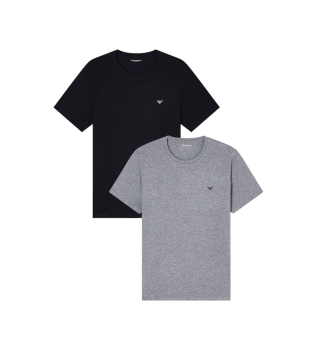 Conjunto de 2 T-shirts de malha Endurance preto, cinzento