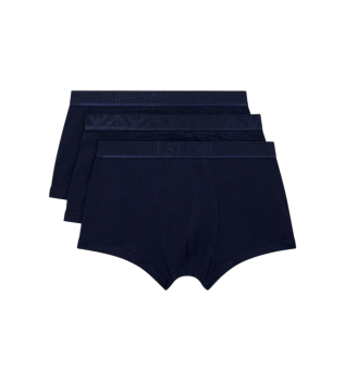 Set di 3 boxer blu navy con logo lucido