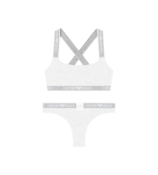 Completo intimo grigio con logo iconico