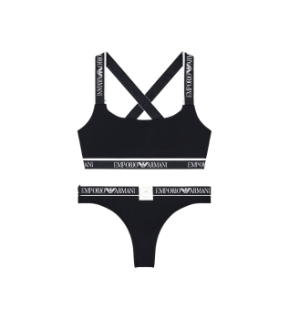 Completo intimo nero con logo iconico