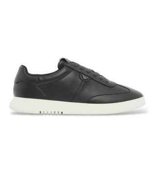 Leather Sneakers with black eagle plate