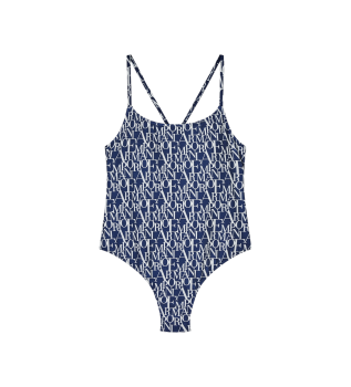 Logomania navy blue swimsuit
