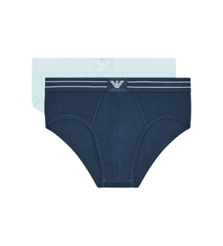 2er-Set Logolabel-Slips blau, t�rkis