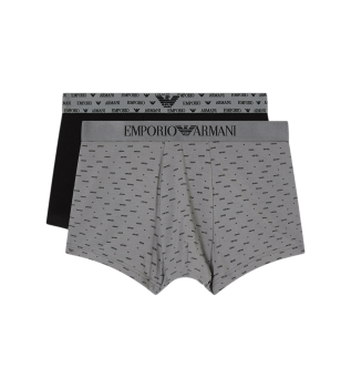 Set 2 Boxer gris, noir