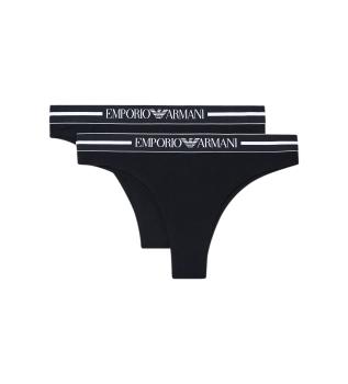 Set 2 braguitas brasileñas de punto orgánico con banda con logotipo negro