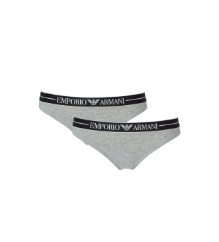 Confezione da 2 slip brasiliani grigi