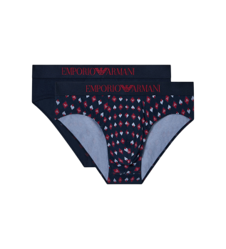 Set di 2 slip, stampe miste, blu navy