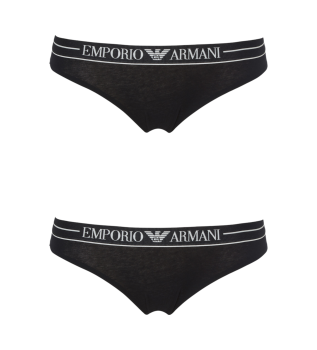 Set di 2 mutandine con logo nero