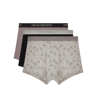 Set 3 Tons Boxershorts grau, schwarz