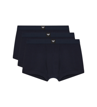 S�t med 3 navy boxershorts fra Essential Logolabel