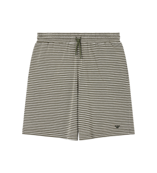 Bermudas de playa en punto con rayas verde