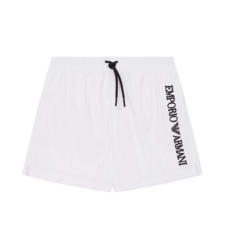 Maillot de bain blanc avec logo vertical