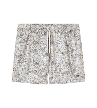 Maillot de bain taupe � motifs vari�s