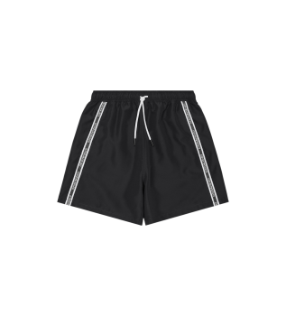 Short de bain noir avec cordon de serrage  la taille