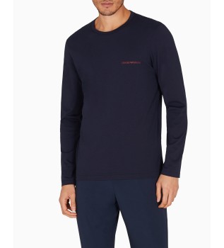 Langarm-T-Shirt mit Rundhalsausschnitt navy