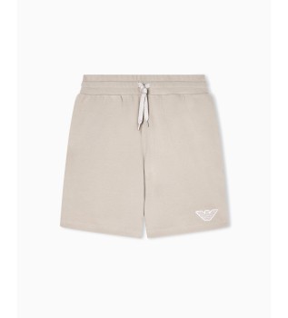Eagle Patch beige Bermuda shorts
