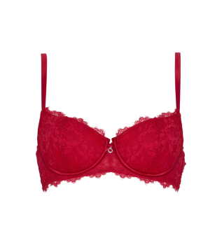 Reggiseno a balconcino imbottito rosso