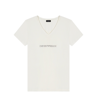 T-Shirt mit V-Ausschnitt weiß