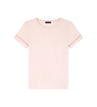 Durchbrochenes Home T-Shirt rosa