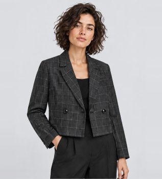 Blazer Cropped Kiana grigio