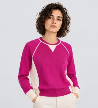 Maglione Bicolore a Maglia Keys rosa