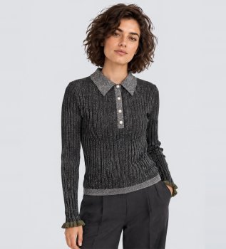 Maglione aderente Karan grigio