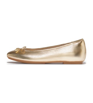 Sapatos de bailarina com lao em pele Golden Delicato