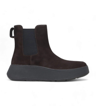Bottines en cuir F-Mode marron fonc