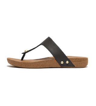 iQushion leather sandals black 