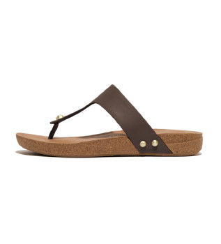 iQushion brown leather sandals