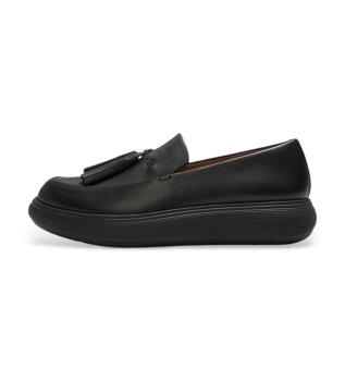 Iq-Comff black leather moccasins