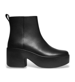 Botas de couro com plataforma preto