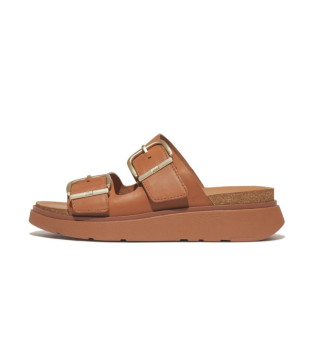 Sandali Gen-F Buckle in pelle marrone