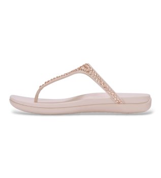Sandali in Pelle Solay Mixed-Crystal Toe-Post nude