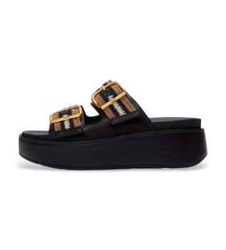 Sandali Gen-FF Max Buckle Stripe-Webbing Two-Bar con cinturino, colore nero