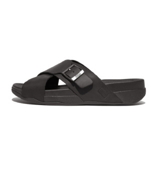 Surfer-sandaler i læder, sort