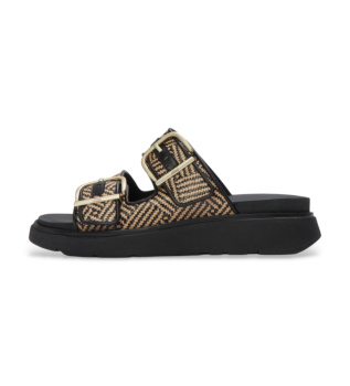 Sandalen van Leer Gesp Gen-FF zwart