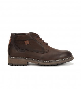 Bottines en cuir F1593 Marron fonc