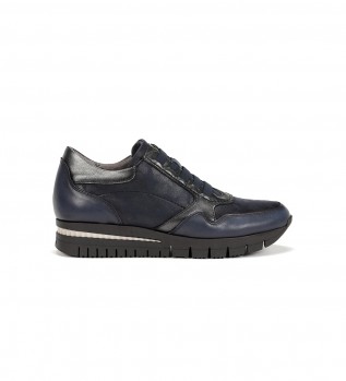 Sneakers i lder F1623 Navy