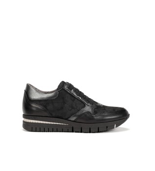 Leather sneakers F1623 black