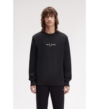 Black embroidered sweatshirt