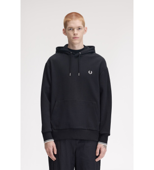 Black-trimmed hoodie