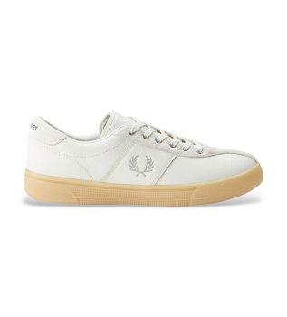 Sneakers i skind og suede Tennis knækket hvid