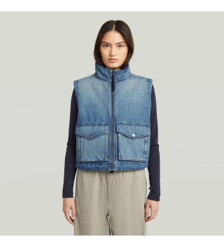 Padded Zip Vest blue