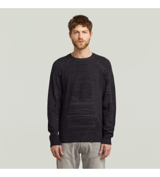 3D Biker ribbed sweatshirt black