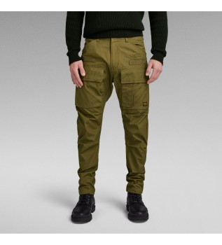 3D Regular Tapered Cargo Trousers verde