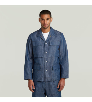 Bluza z 4 kieszeniami niebieska