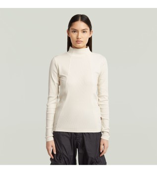 T-shirt A-Line Slim Rib Mock beige