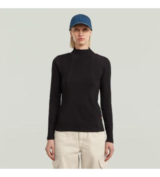 T-shirt A-Line Slim Rib Mock noir